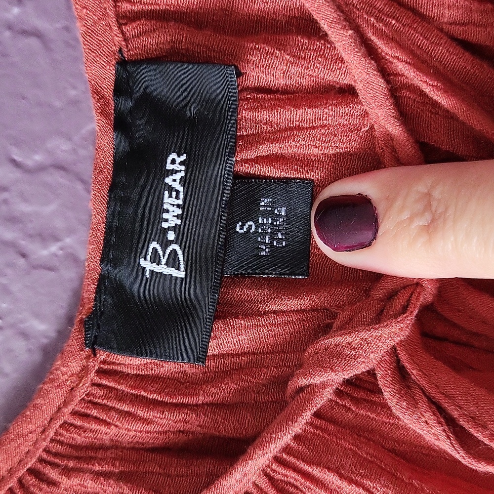Bwear Terracotta Blouse with Embroidered Sleeves - Picture 4 of 12